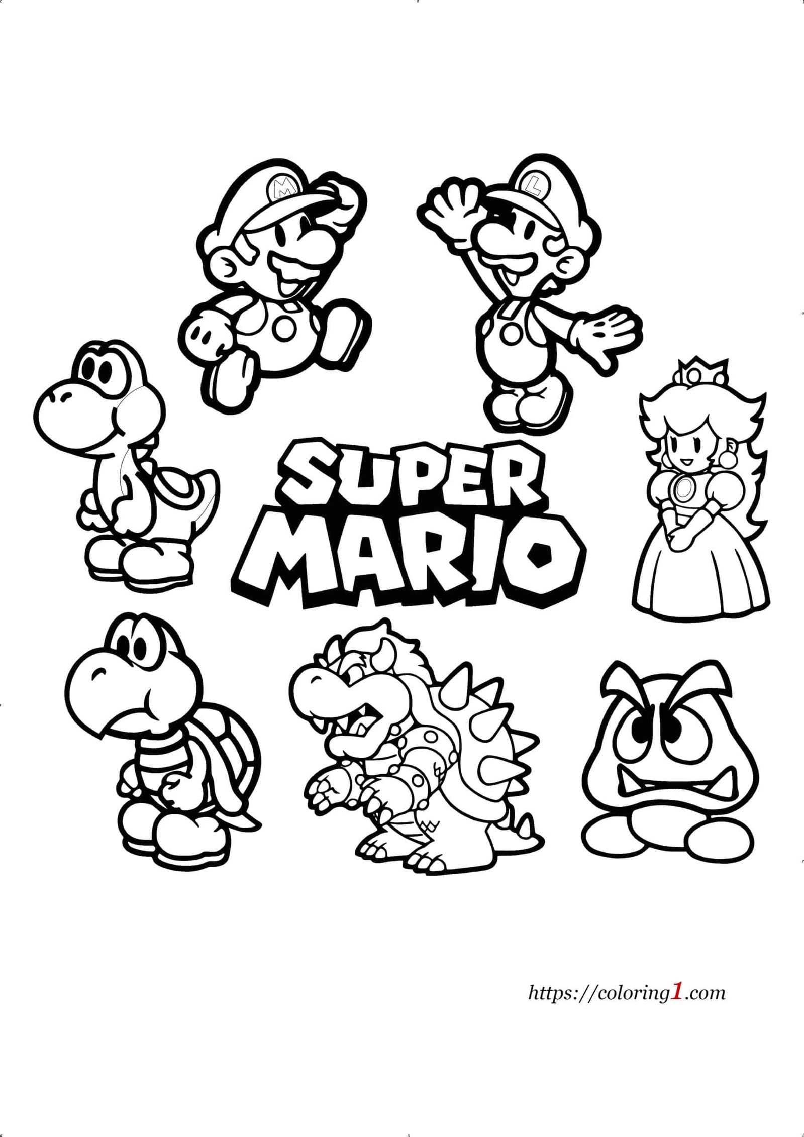 Mario Characters Coloring Pages Free Printable 34