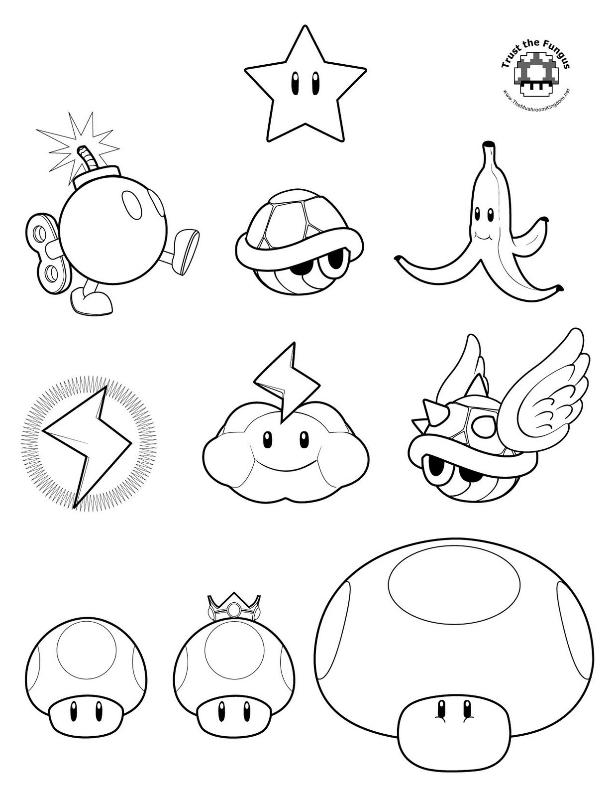 Mario Characters Coloring Pages Free Printable 4