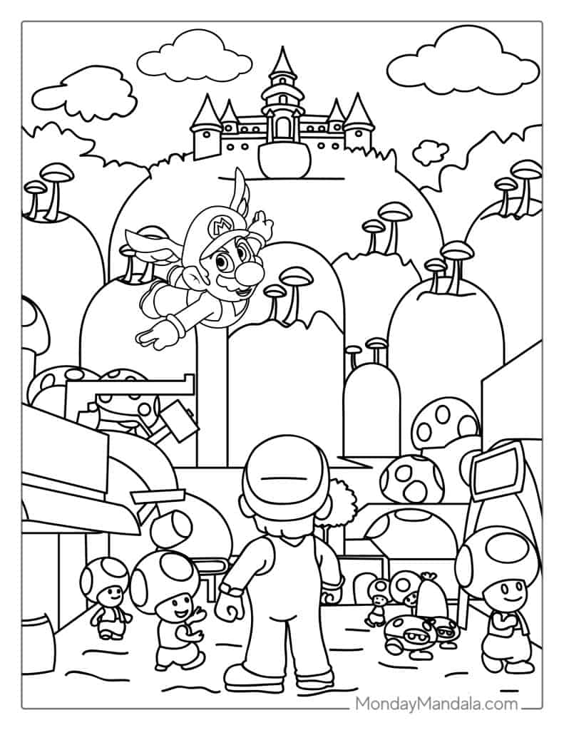 Mario Characters Coloring Pages Free Printable 40