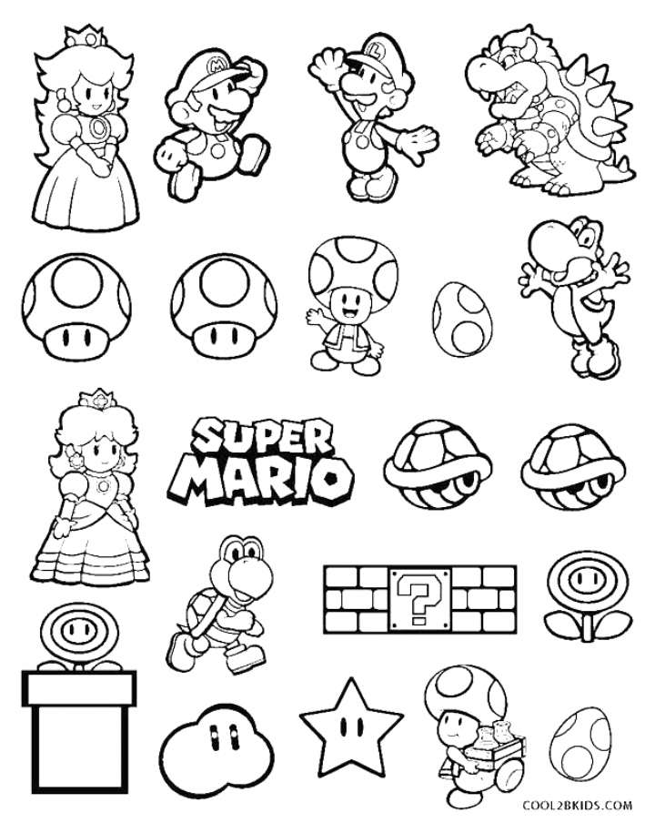 Mario Characters Coloring Pages Free Printable 44