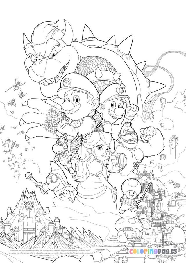 Mario Characters Coloring Pages Free Printable 65