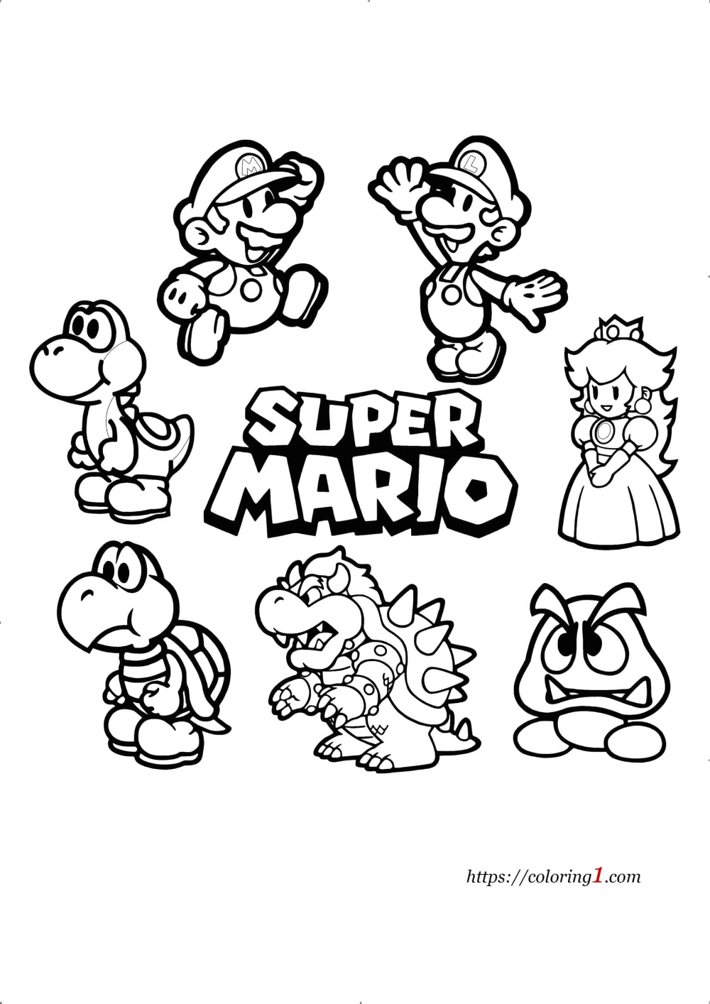 Mario Characters Coloring Pages Free Printable 86