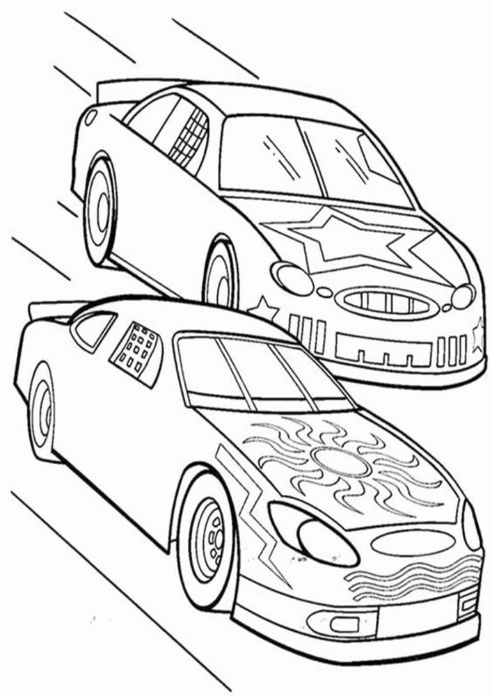 Race Car Coloring Pages for Kids 1