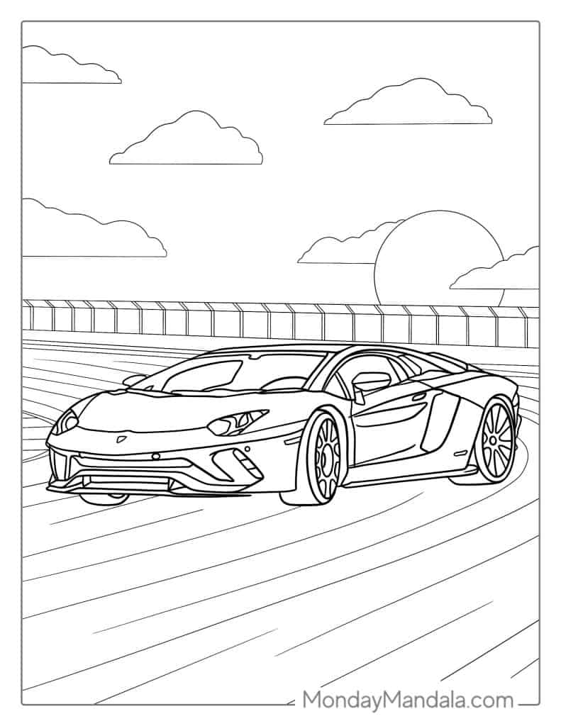 Race Car Coloring Pages for Kids 15