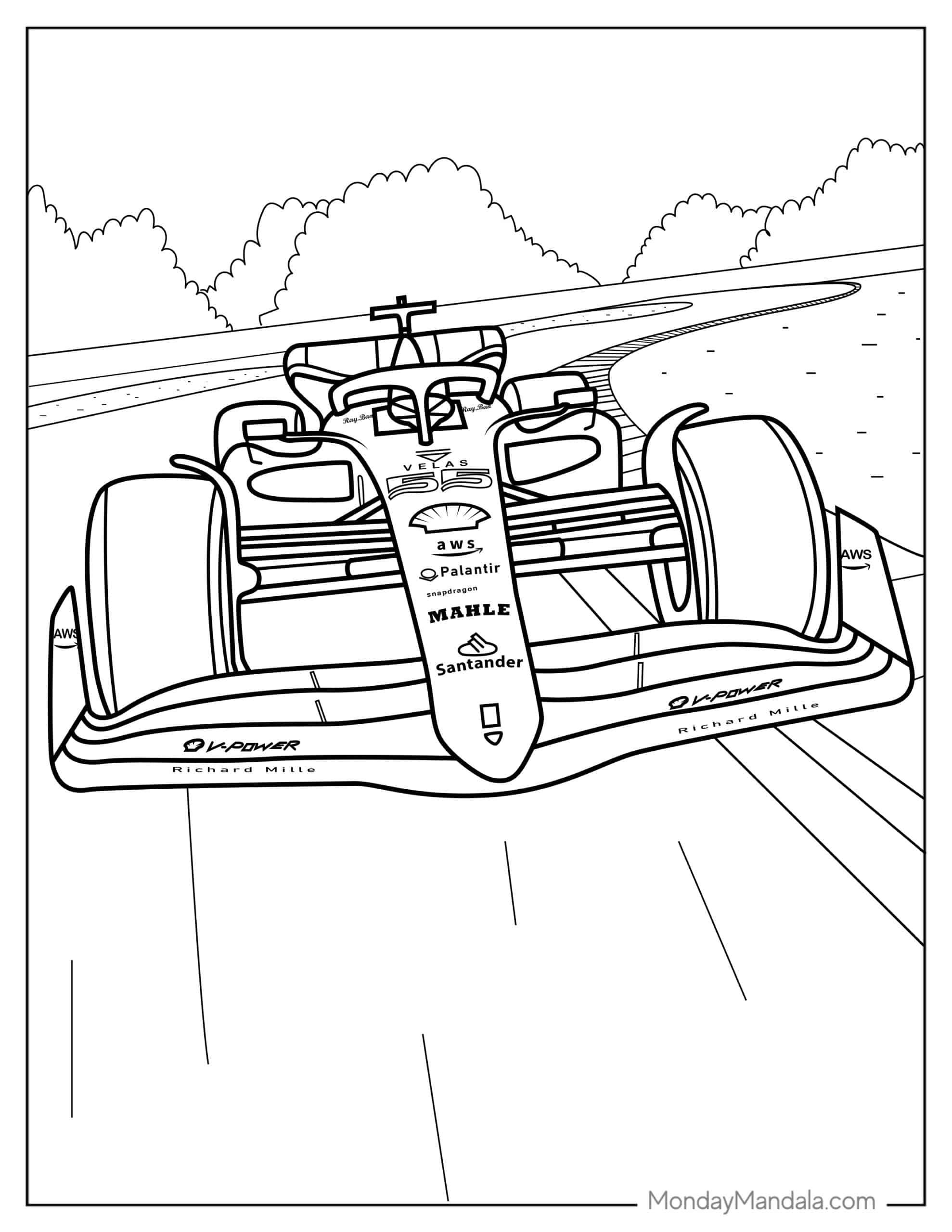 Race Car Coloring Pages for Kids 152