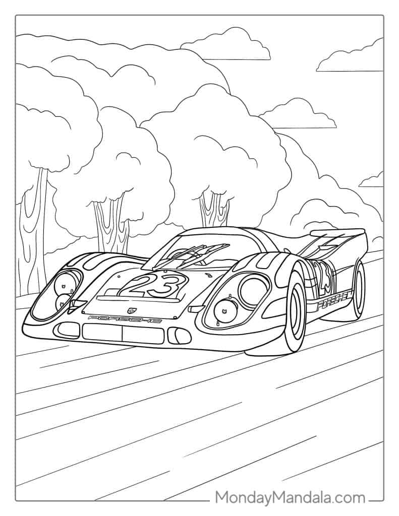 Race Car Coloring Pages for Kids 2