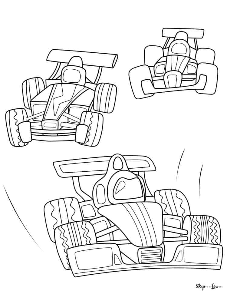 Race Car Coloring Pages for Kids 3