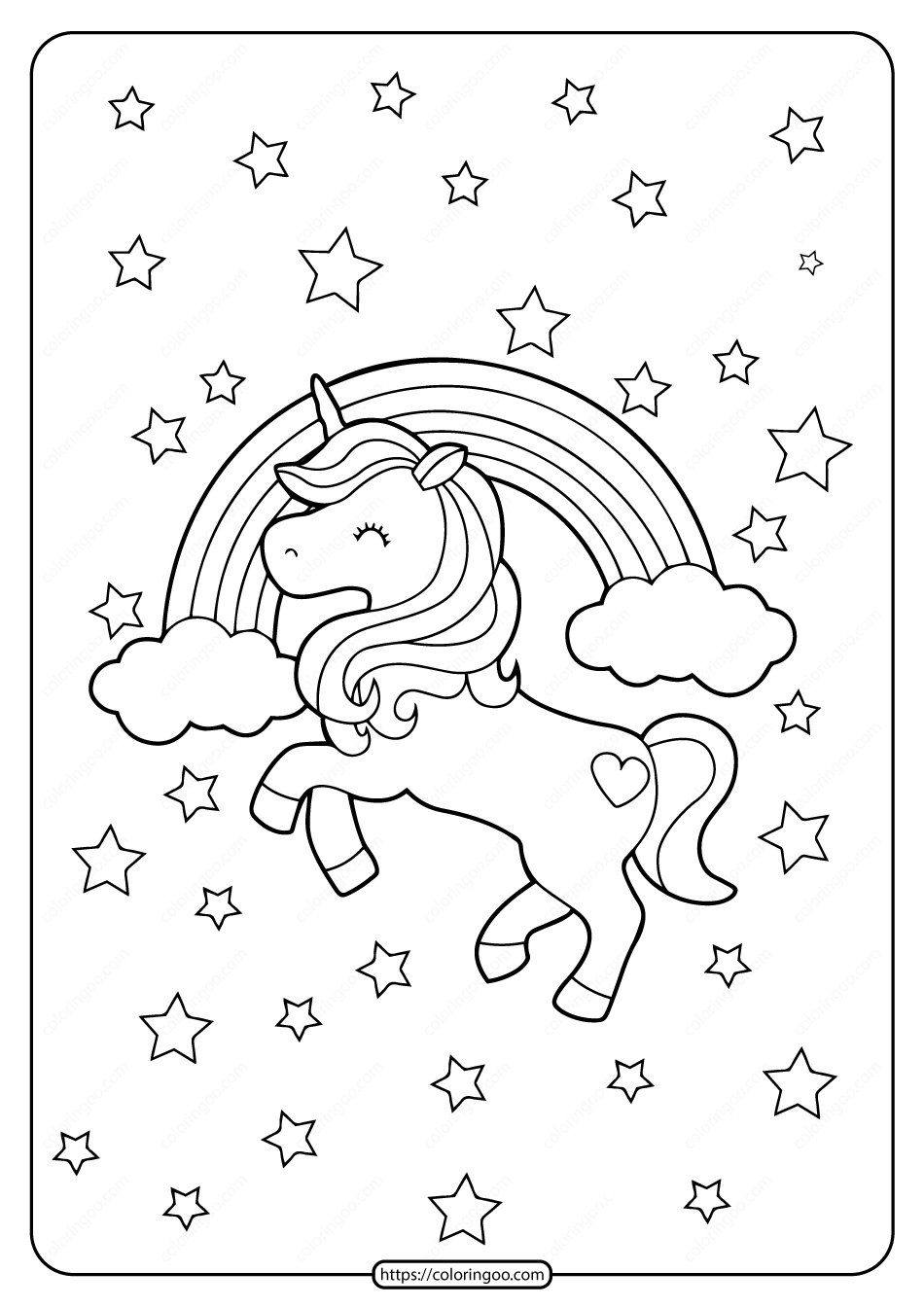 Rainbow Coloring Pages Free Printable 13