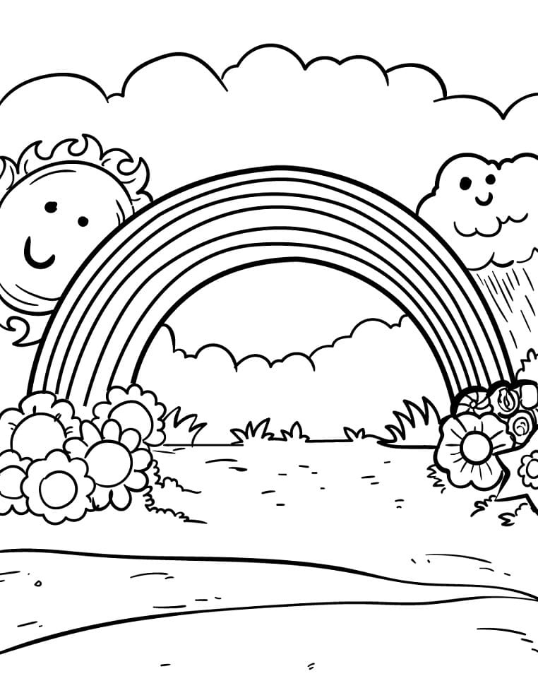 Rainbow Coloring Pages Free Printable 196