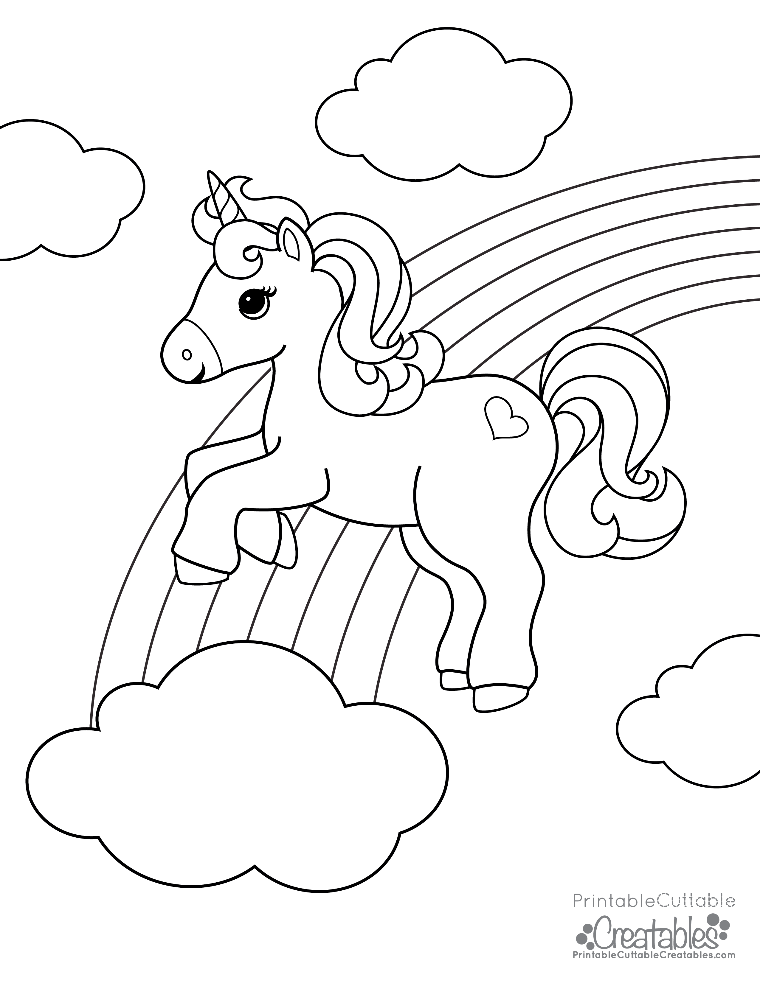 Rainbow Coloring Pages Free Printable 2