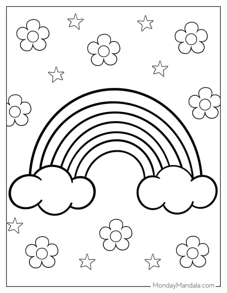 Rainbow Coloring Pages Free Printable 56