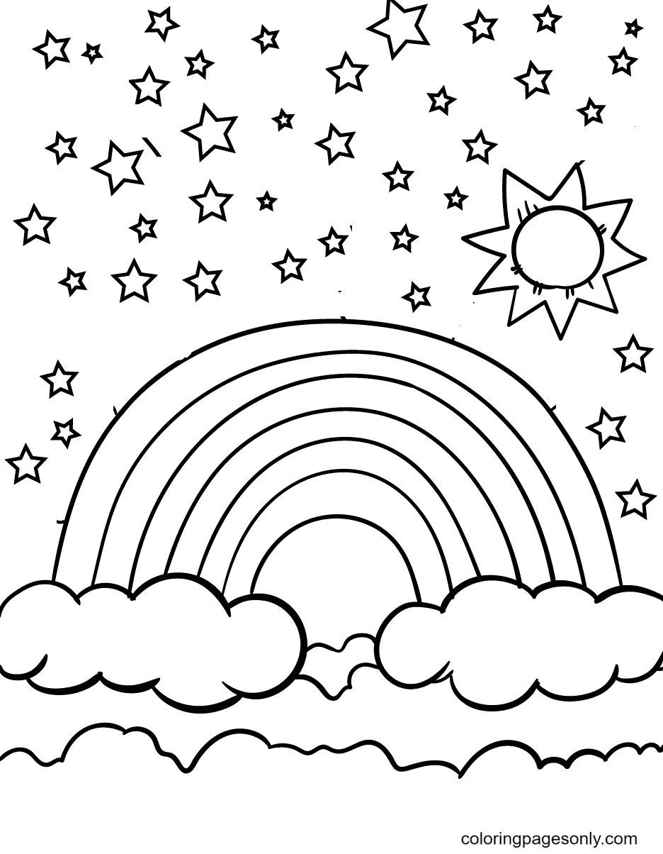 Rainbow Coloring Pages Free Printable 74