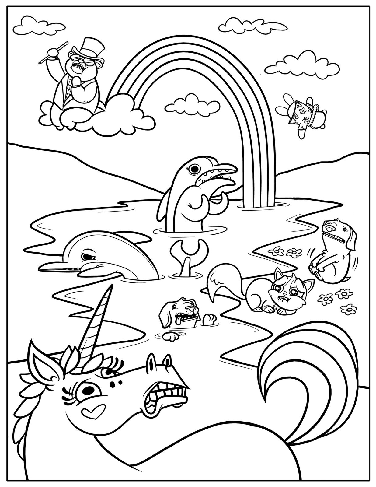 Rainbow Coloring Pages Free Printable 75