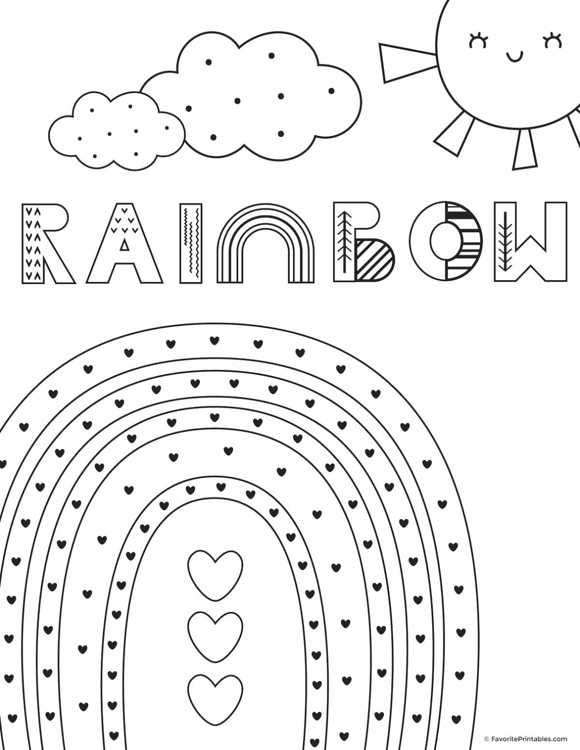 Rainbow Coloring Pages Free Printable 85