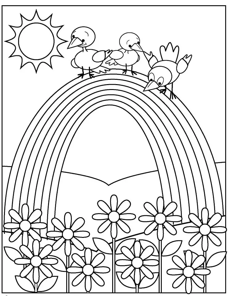 Rainbow Coloring Pages Free Printable 91