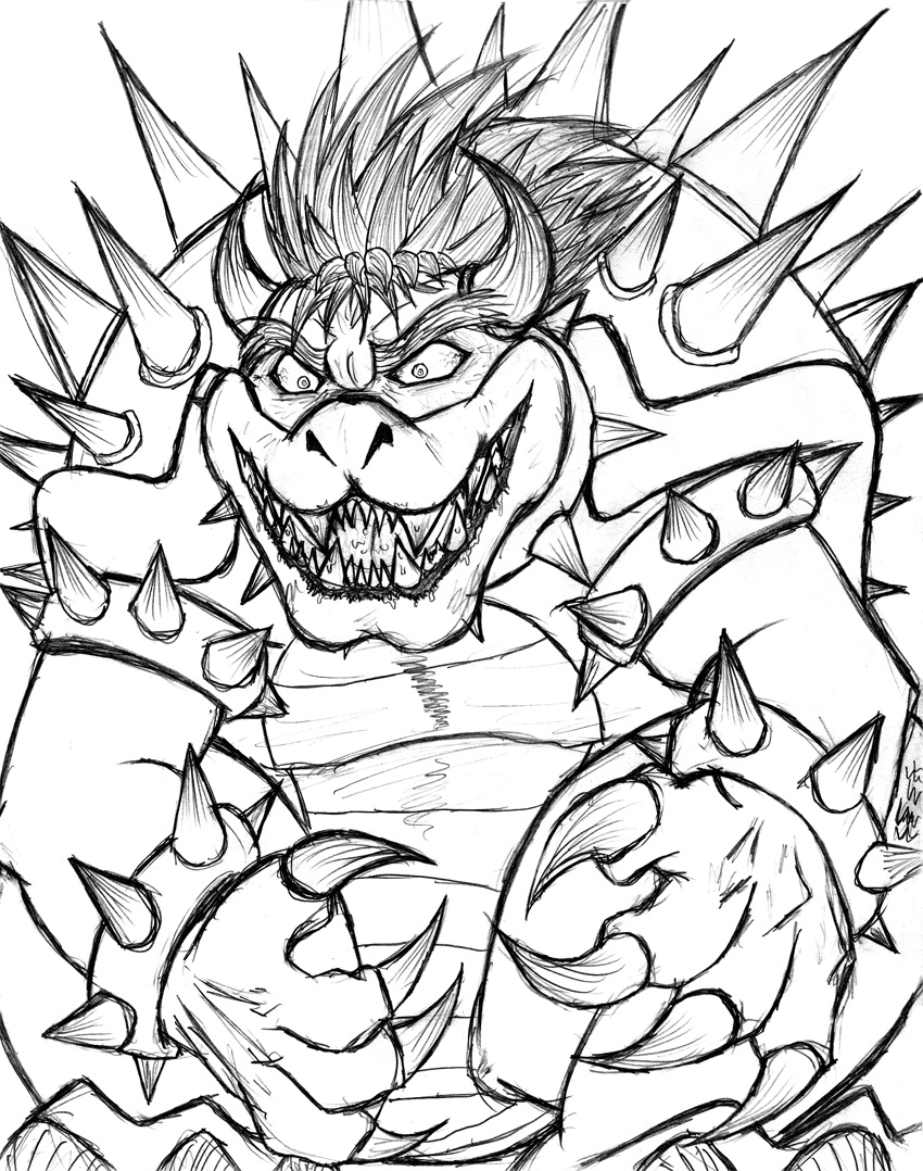 Super Mario Bowser Coloring Pages Free Printable 10