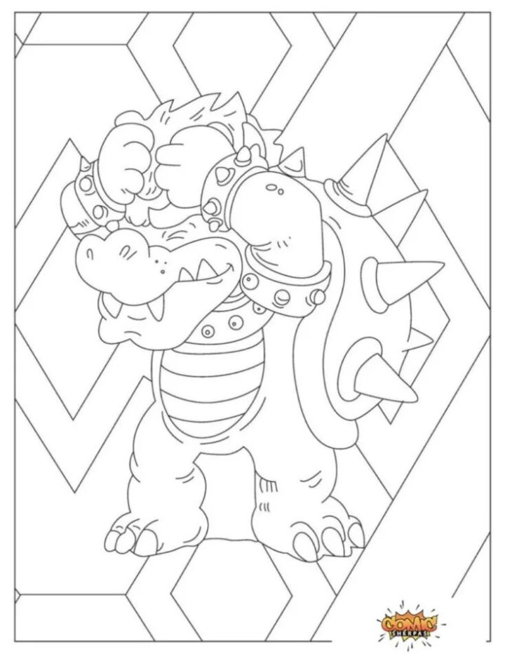 Super Mario Bowser Coloring Pages Free Printable 100