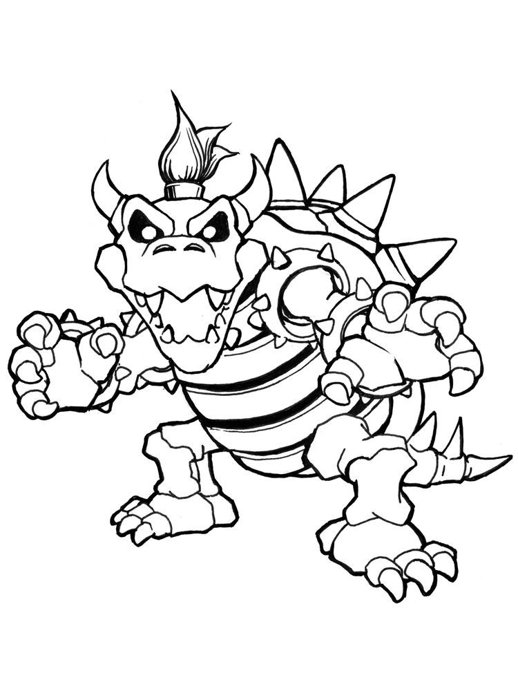 Super Mario Bowser Coloring Pages Free Printable 104