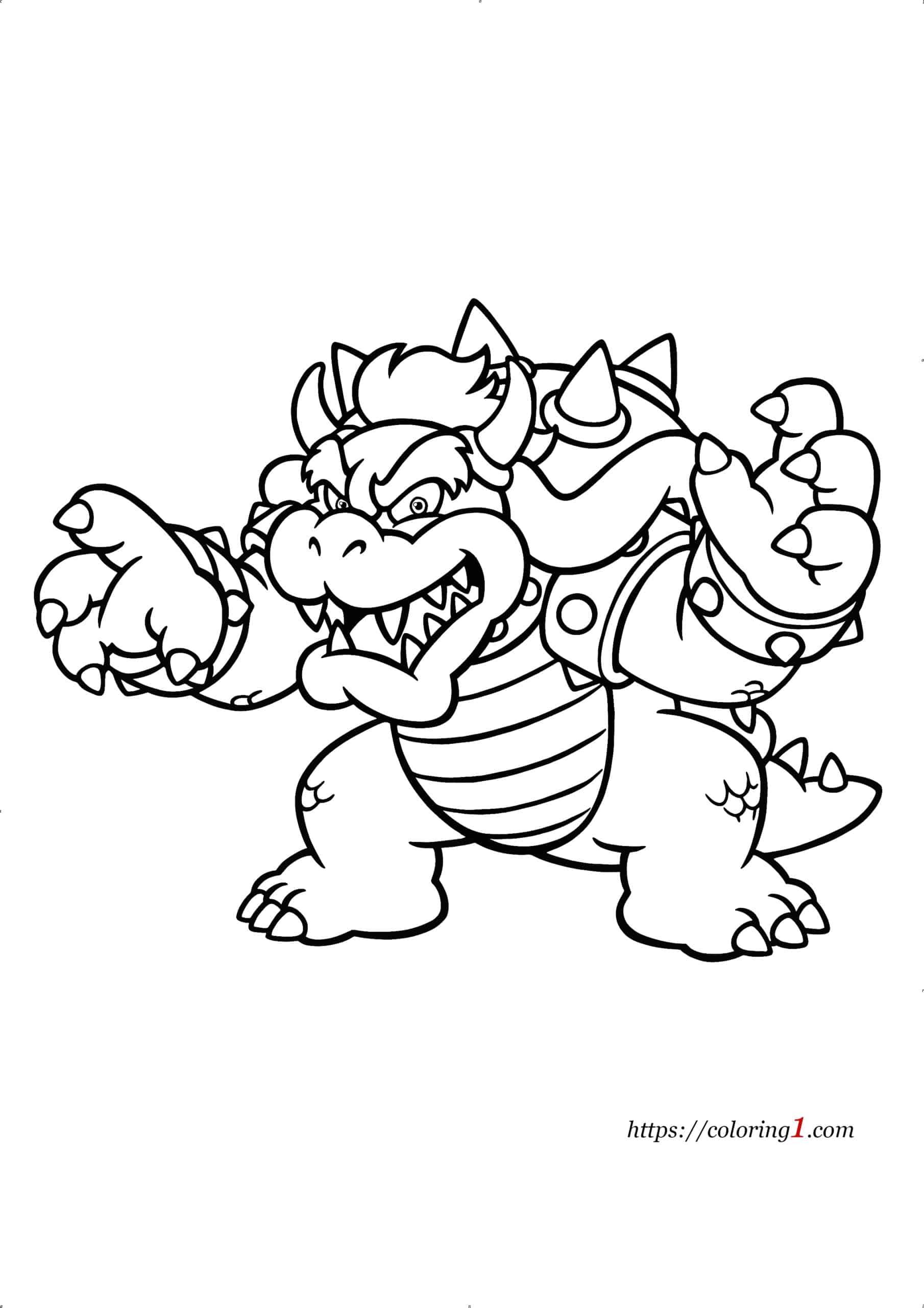 Super Mario Bowser Coloring Pages Free Printable 111