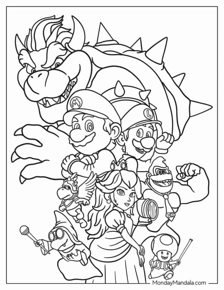 Super Mario Bowser Coloring Pages Free Printable 119