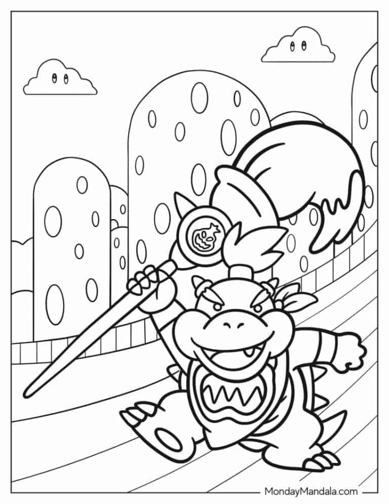 Super Mario Bowser Coloring Pages Free Printable 12