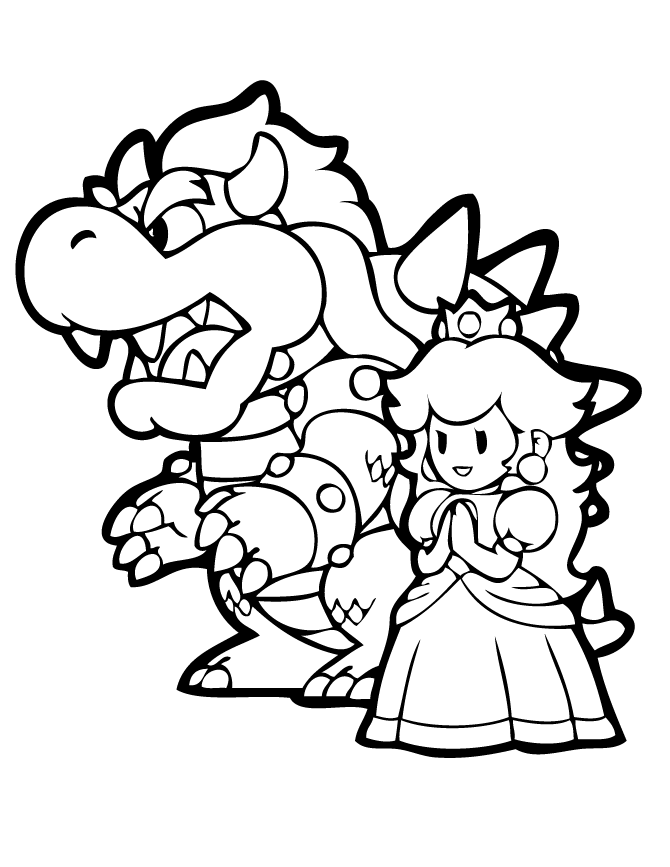 Super Mario Bowser Coloring Pages Free Printable 123