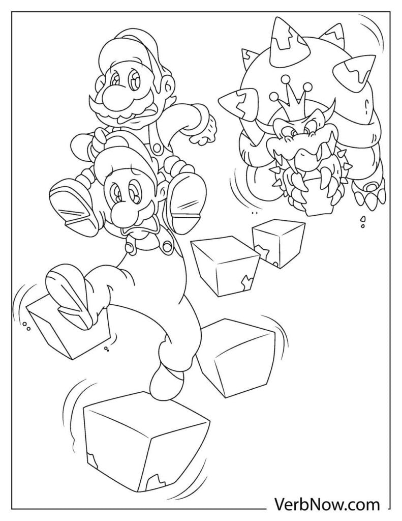 Super Mario Bowser Coloring Pages Free Printable 14