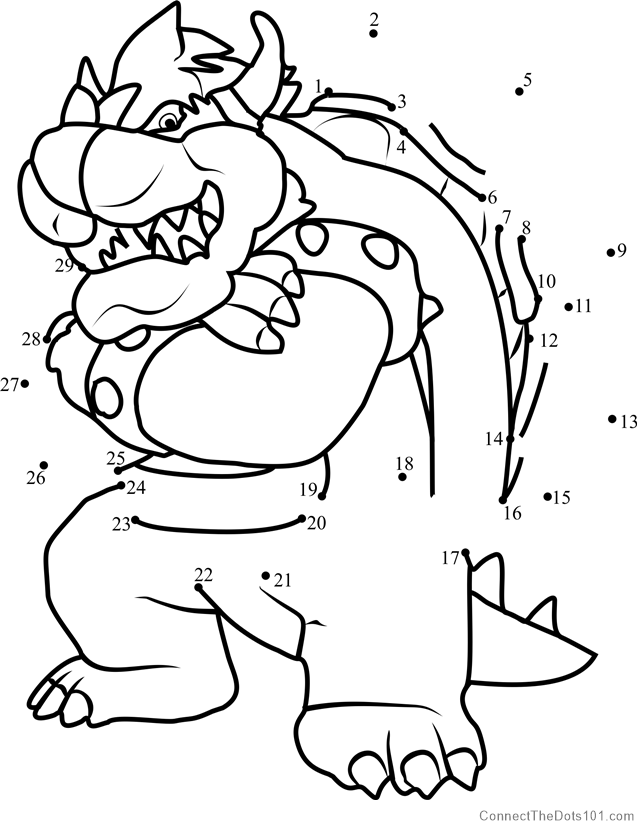 Super Mario Bowser Coloring Pages Free Printable 145