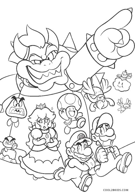 Super Mario Bowser Coloring Pages Free Printable 146