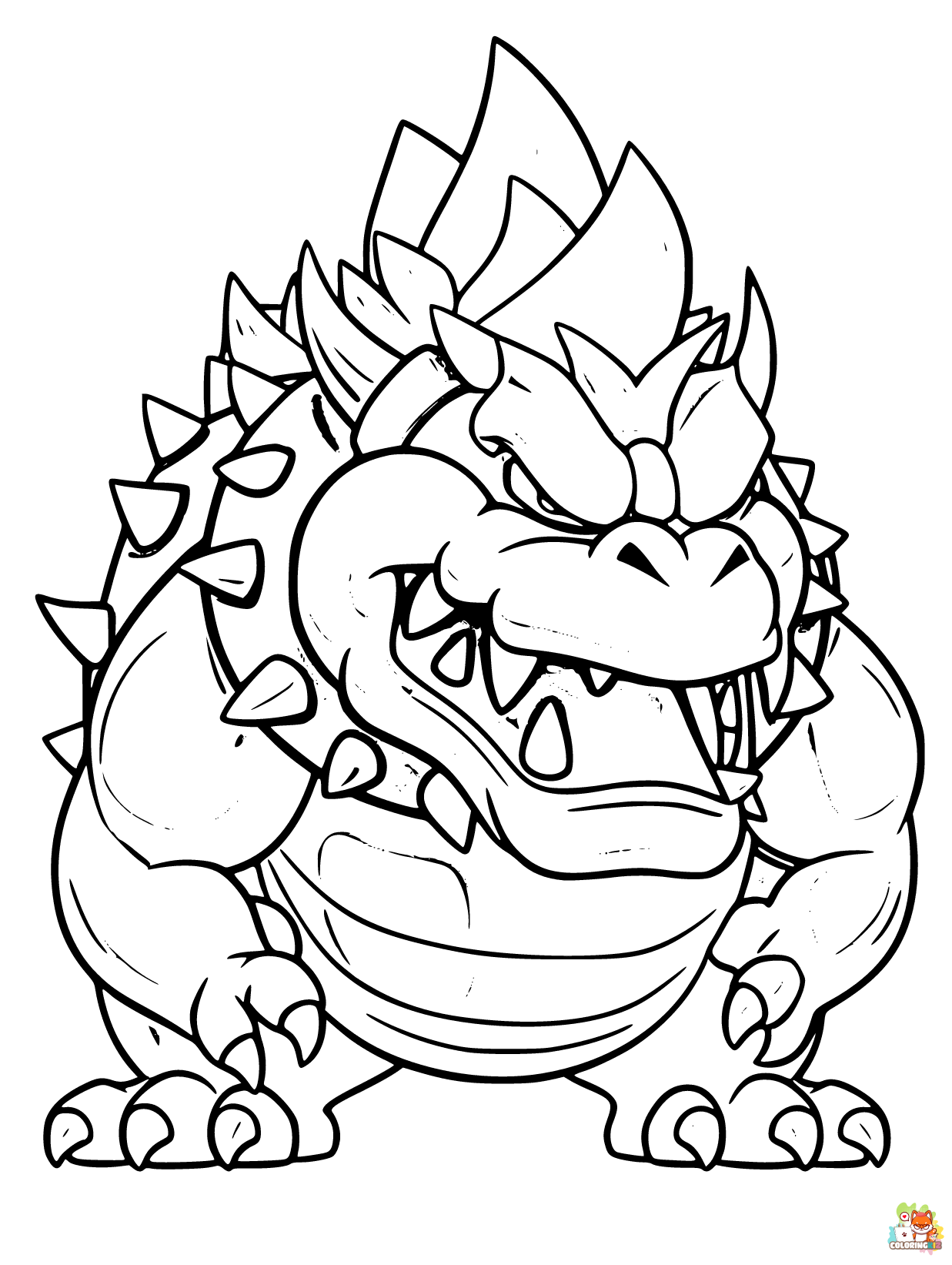 Super Mario Bowser Coloring Pages Free Printable 17