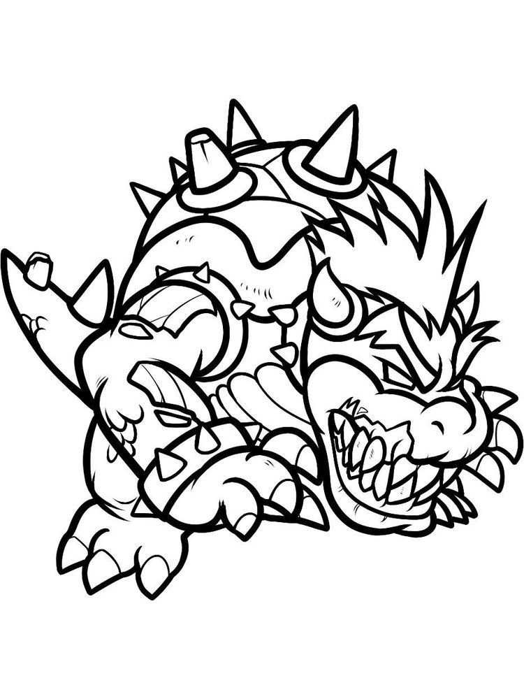 Super Mario Bowser Coloring Pages Free Printable 20