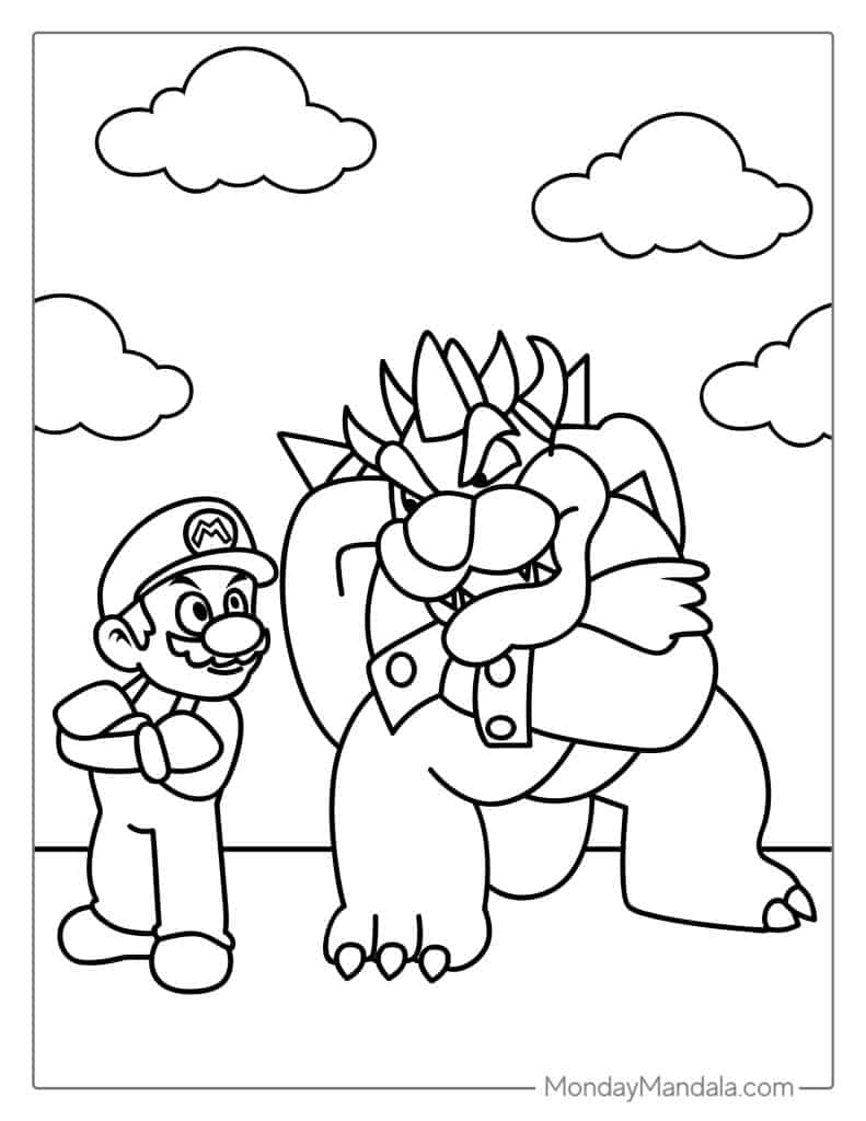 Super Mario Bowser Coloring Pages Free Printable 25