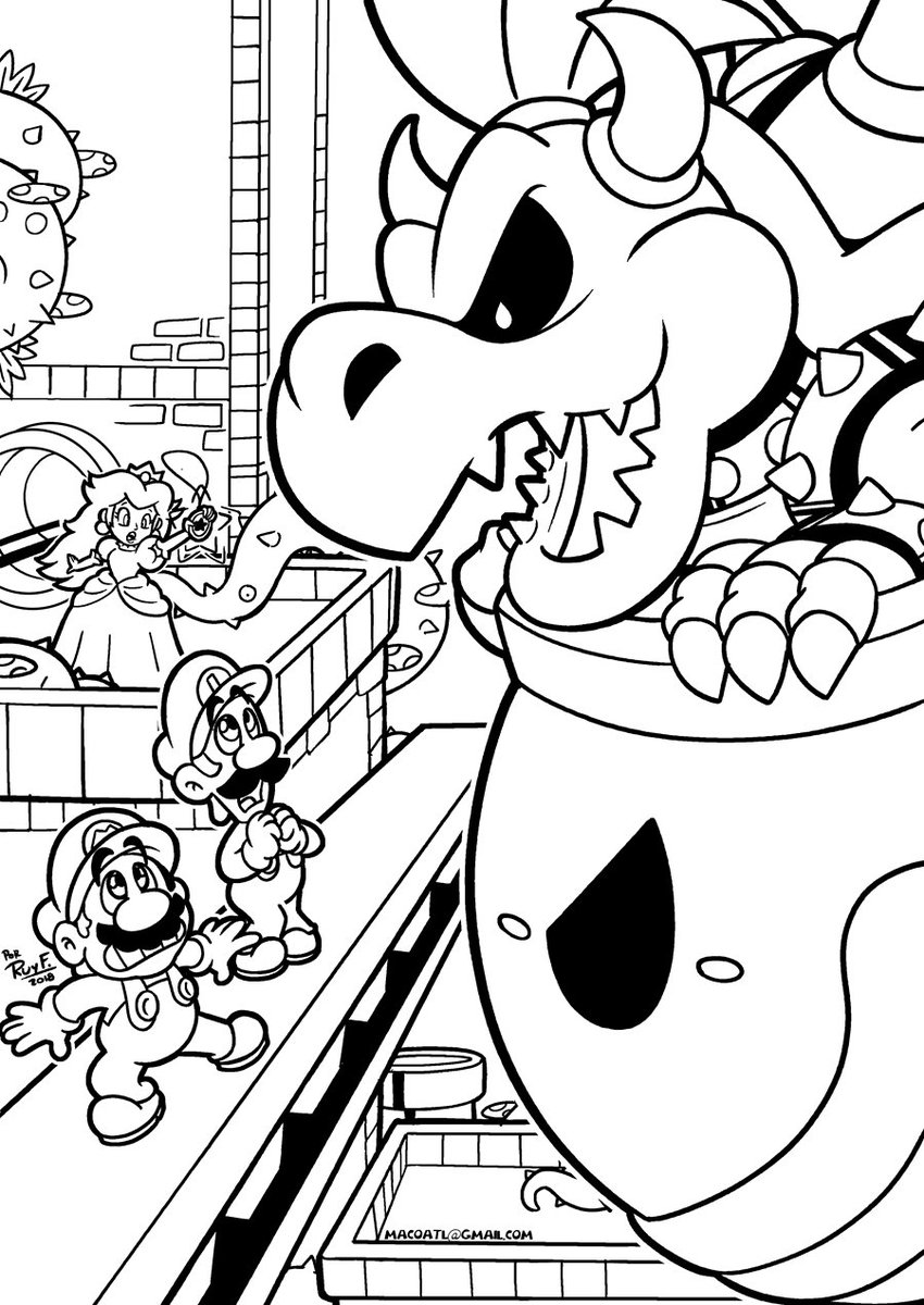 Super Mario Bowser Coloring Pages Free Printable 28