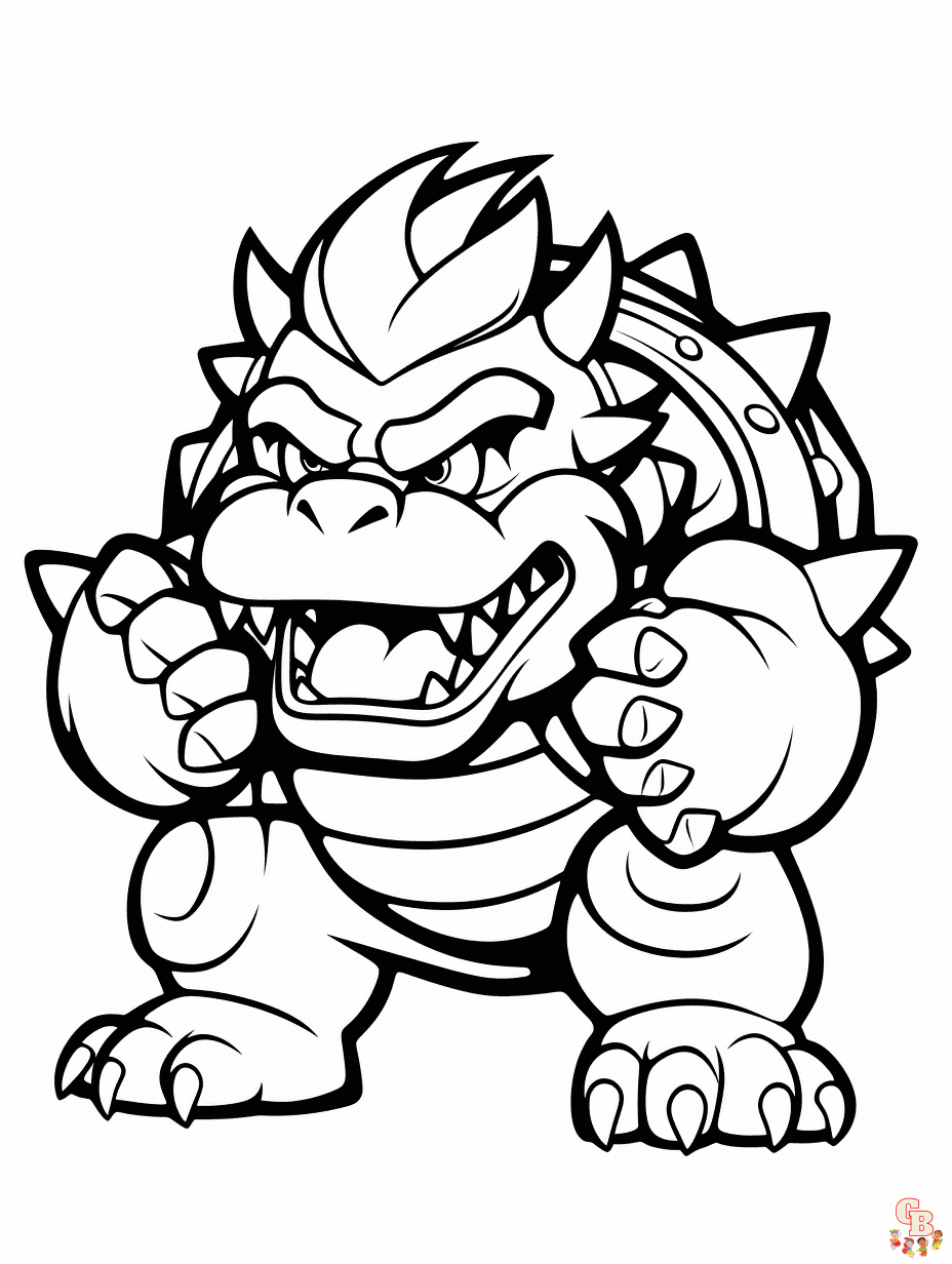 Super Mario Bowser Coloring Pages Free Printable 45