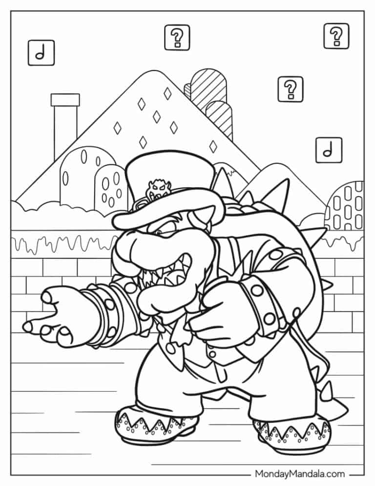 Super Mario Bowser Coloring Pages Free Printable 50