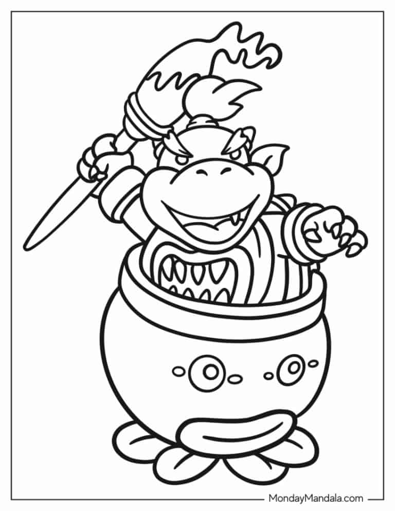 Super Mario Bowser Coloring Pages Free Printable 51