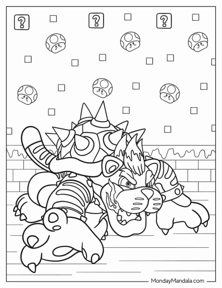 Super Mario Bowser Coloring Pages Free Printable 52