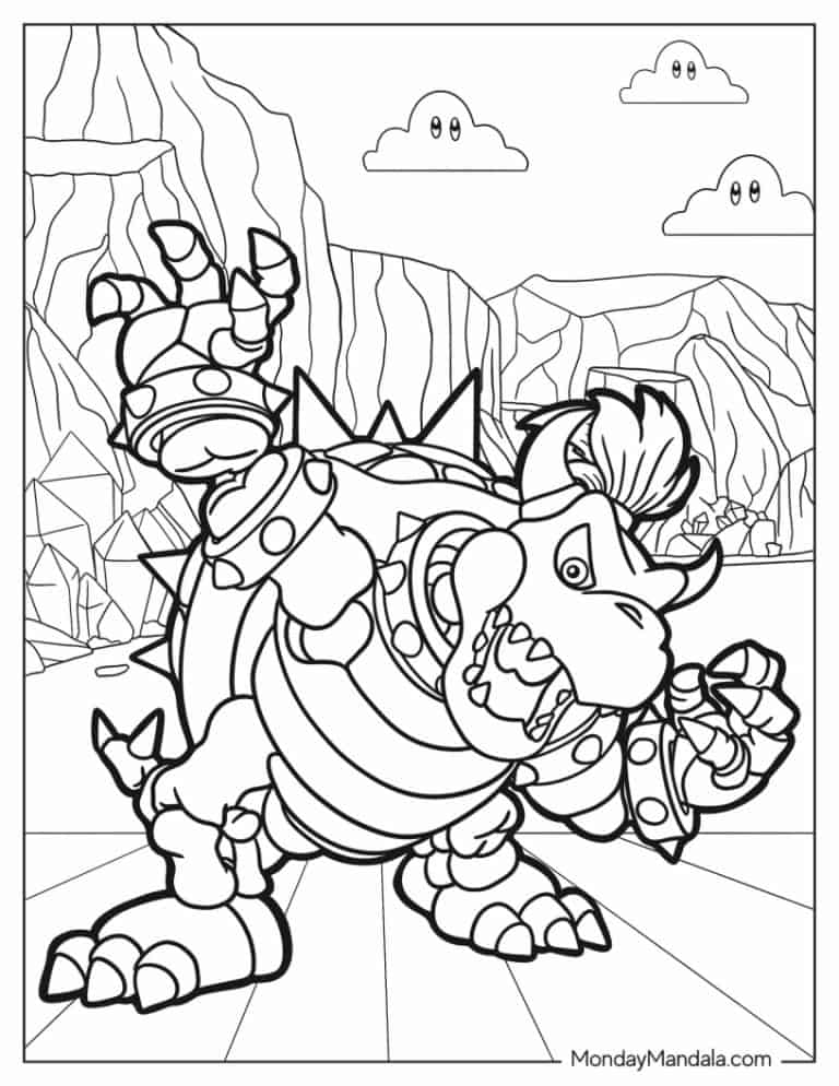 Super Mario Bowser Coloring Pages Free Printable 57