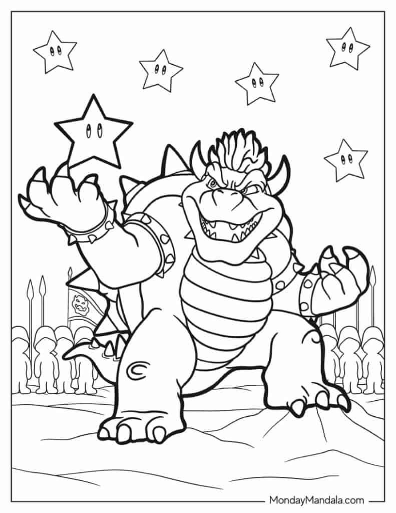 Super Mario Bowser Coloring Pages Free Printable 58