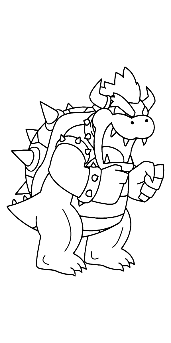 Super Mario Bowser Coloring Pages Free Printable 6