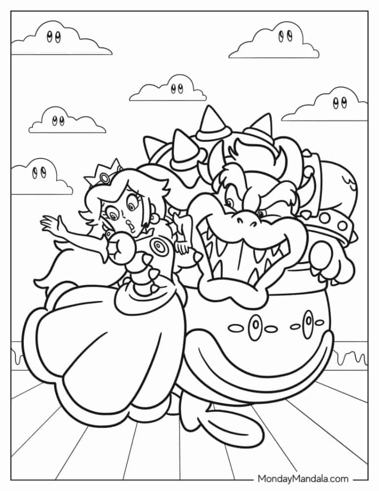 Super Mario Bowser Coloring Pages Free Printable 64