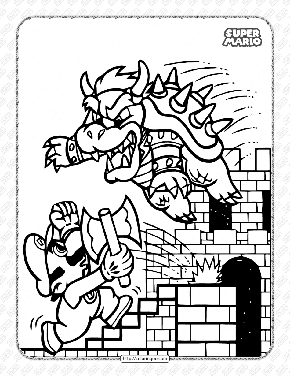 Super Mario Bowser Coloring Pages Free Printable 67