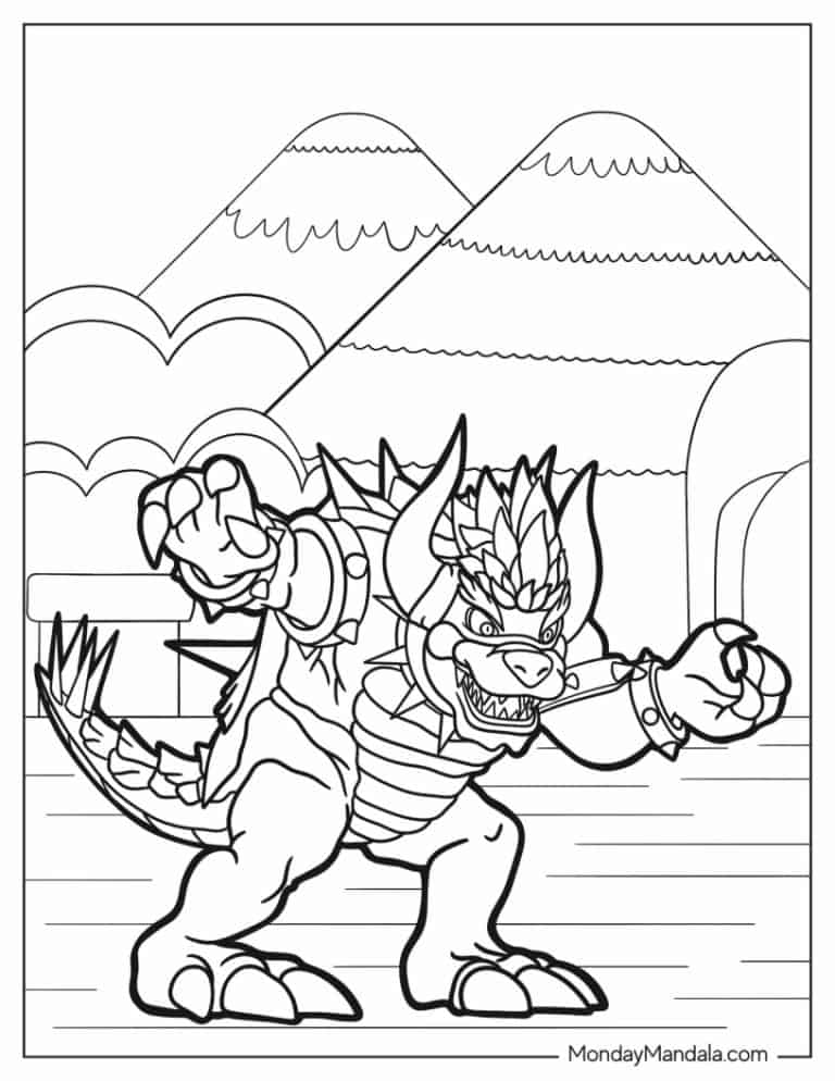 Super Mario Bowser Coloring Pages Free Printable 79