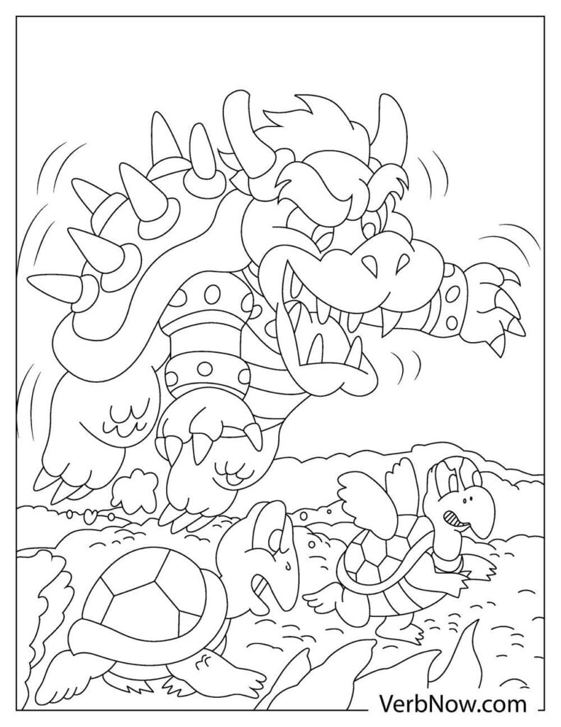 Super Mario Bowser Coloring Pages Free Printable 9