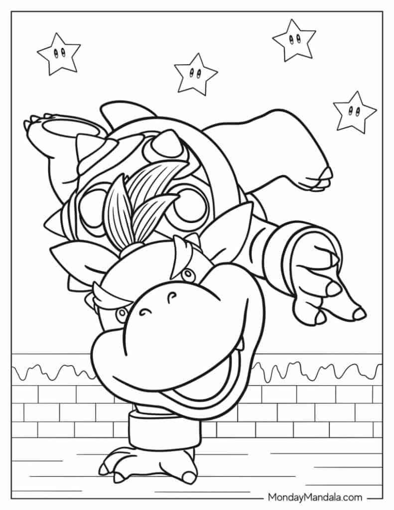 Super Mario Bowser Coloring Pages Free Printable 93