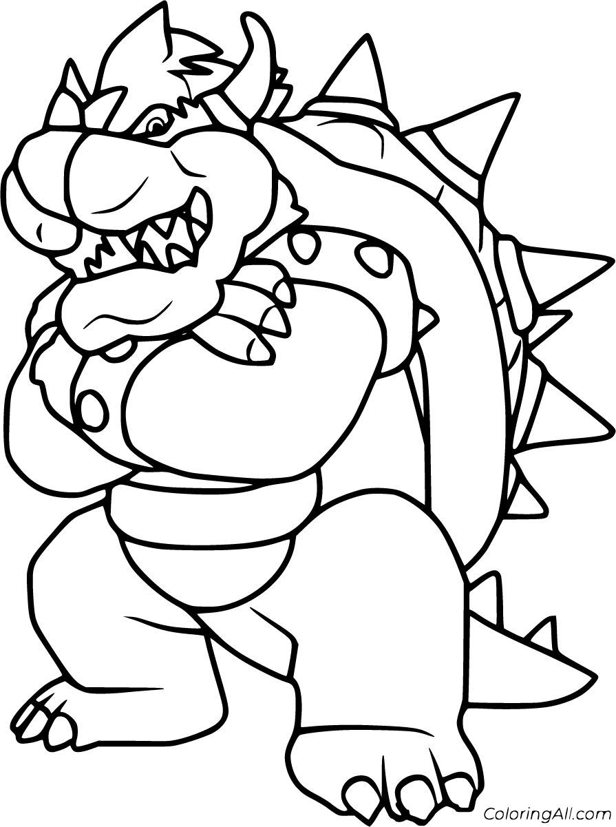 Super Mario Bowser Coloring Pages Free Printable 96