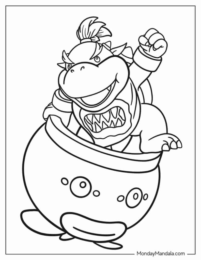 Super Mario Bowser Coloring Pages Free Printable 98