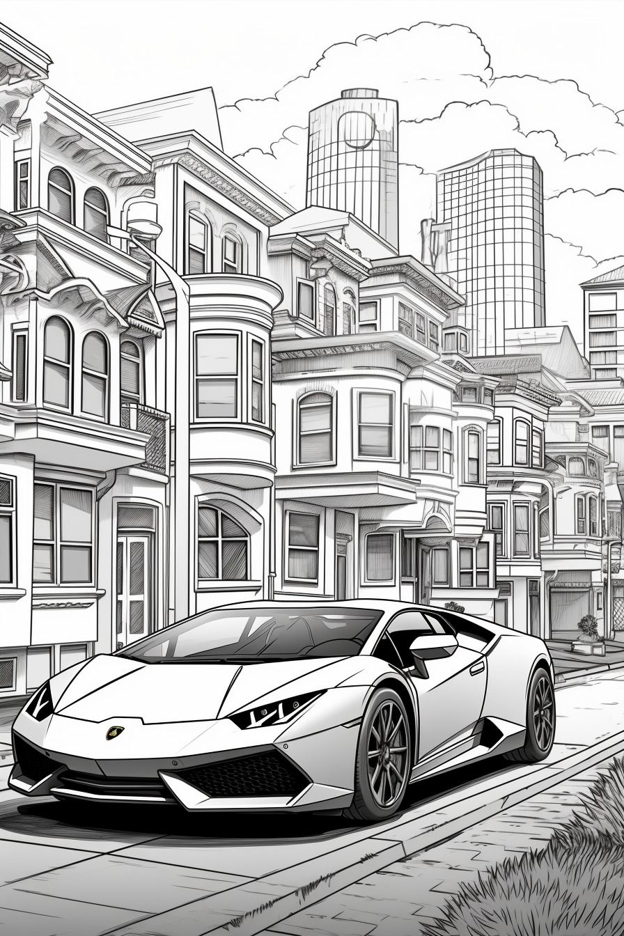 130+ Lamborghini Coloring Pages 25