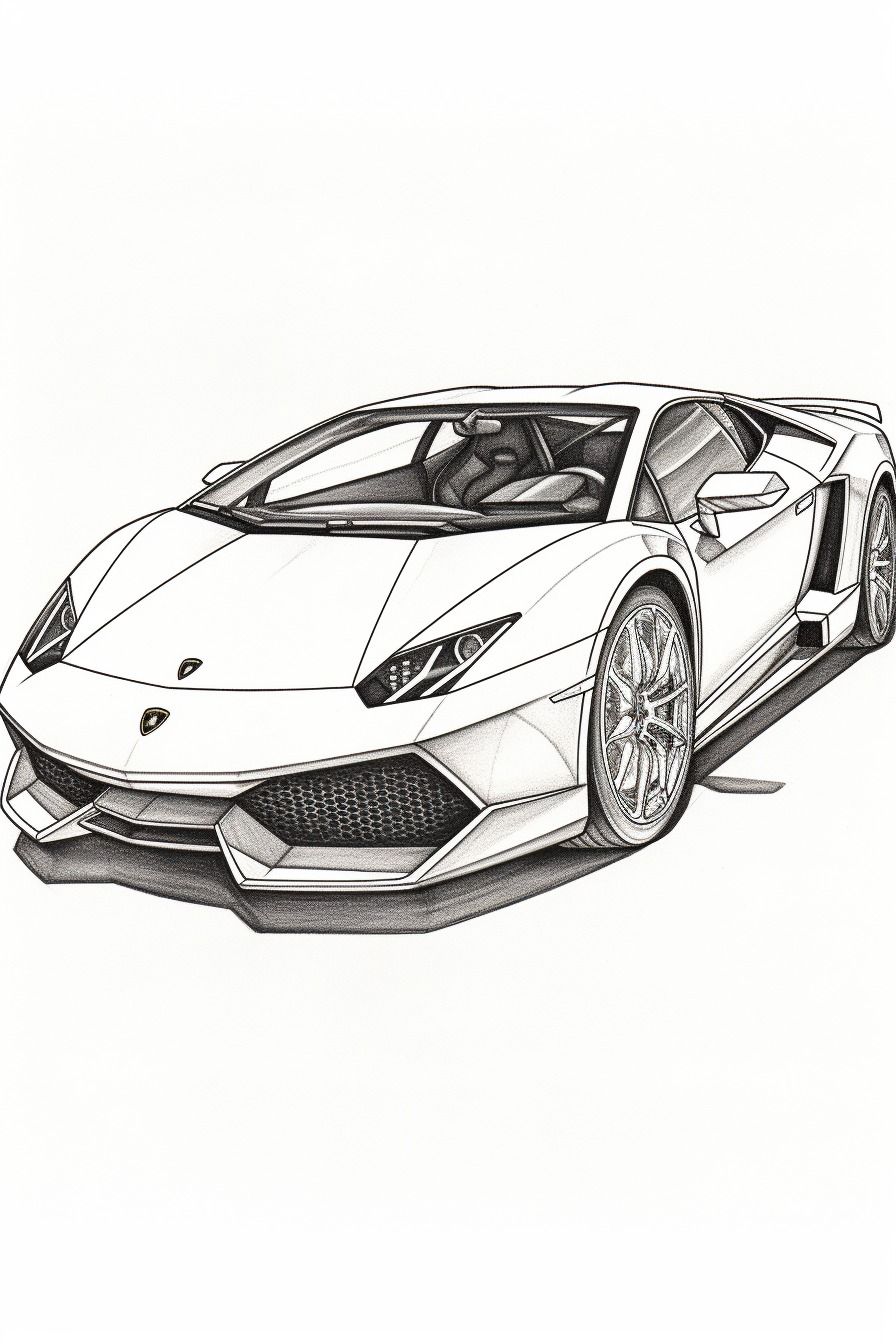 130+ Lamborghini Coloring Pages 33