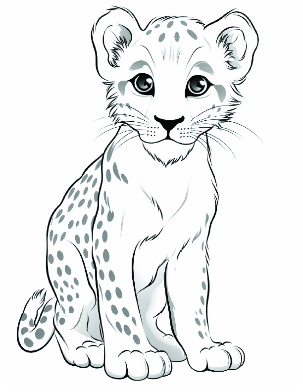 200+ Coloring Page of a Cheetah: Roar with Coloring Excitement 115